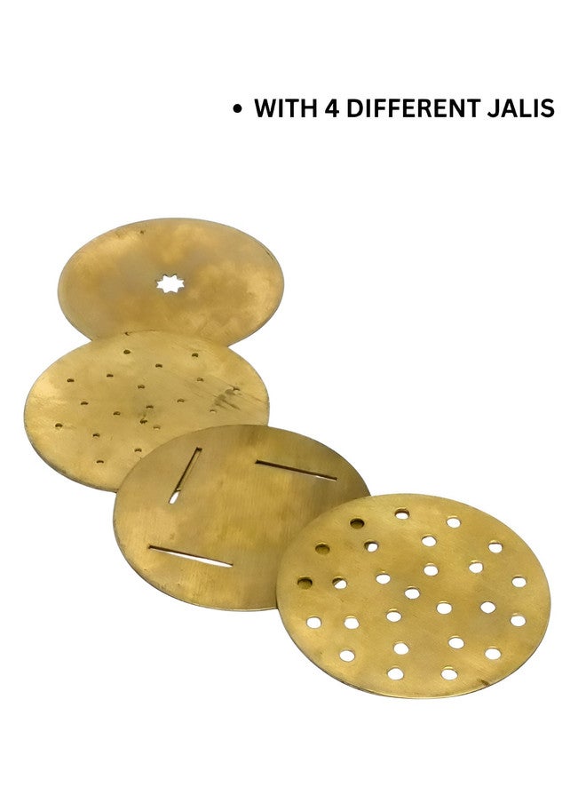 Nyra Kitchenware Nyra Brass Sev Sancha Kitchen Press Maker with 4 Mesh Discs - Image 3